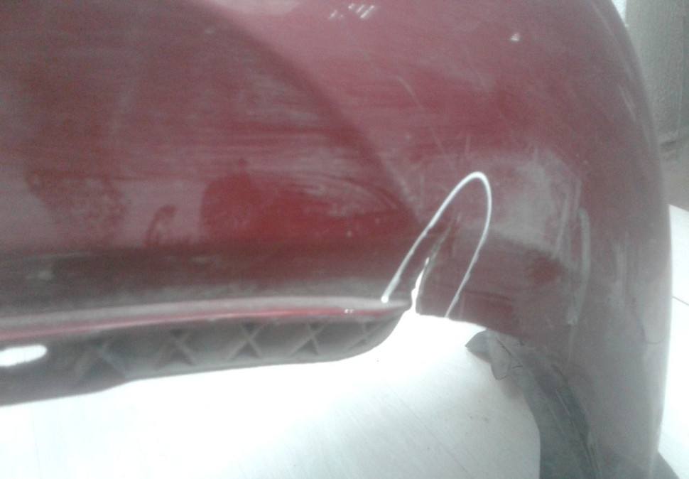 Бампер задний Volkswagen Polo sedan до рест oem 6RU807421D (трещины) (Слом.1креп.)