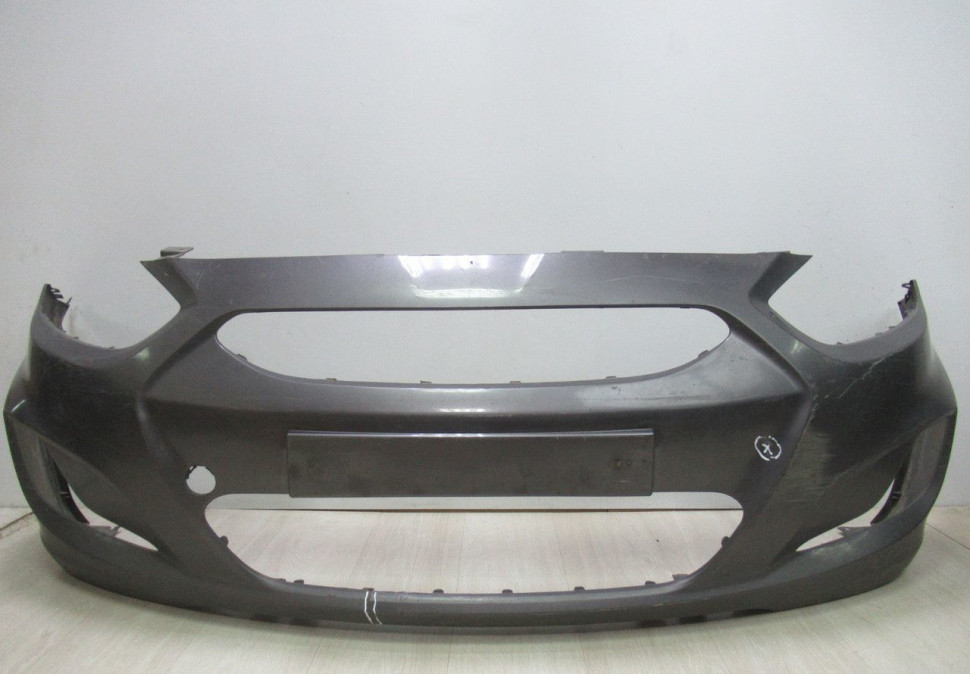 Бампер передний Hyundai Solaris 1 до рест седан oem 865114L000 (трещина, сломано бок.крепл)