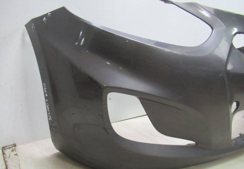 Бампер передний Hyundai Solaris 1 до рест седан oem 865114L000 (трещина, сломано бок.крепл) Бампер передний Hyundai Solaris 1 до рест седан oem 865114L000 (трещина, сломано бок.крепл)