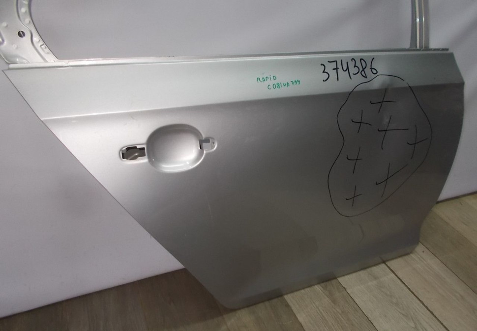 Дверь задняя правая бу Skoda Rapid OEM 5JA833052B