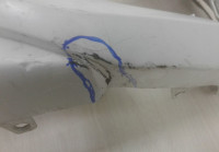 Бампер передний Hyundai Solaris 2 oem 86511h5000 (мал.трещ.) (вмятины) (слом.креп) (скл-3)