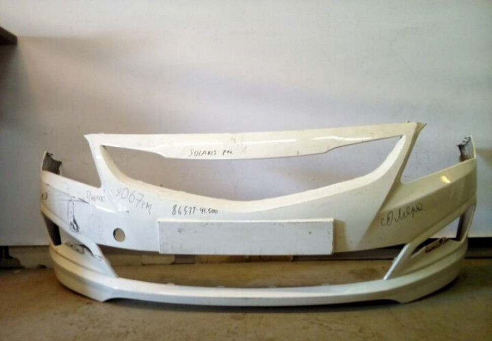 Бампер передний Hyundai Solaris рест Oem 865114L500 (слом пол крепежа / мал трещ) (Скл-3)