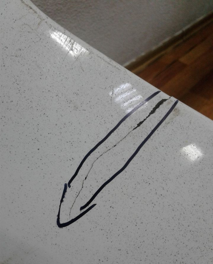 Бампер передний Lada Kalina 2 (трещина) oem 2192280301501 (скл-3)