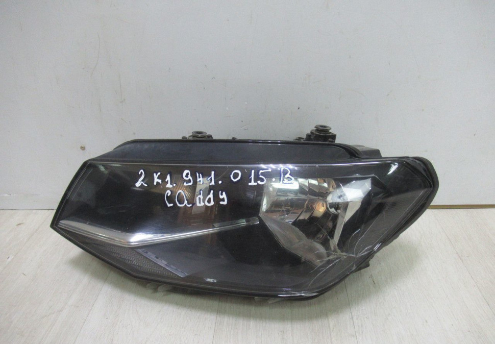 Фара левая (галоген) Volkswagen Caddy 4 oem 2k1941015b (трещина на стекле) (скл-3)