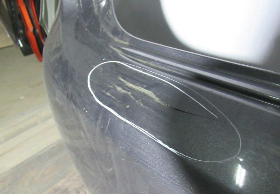 Бампер задний Kia Rio 3 до рест х/б oem 866114Y200 (трещины)