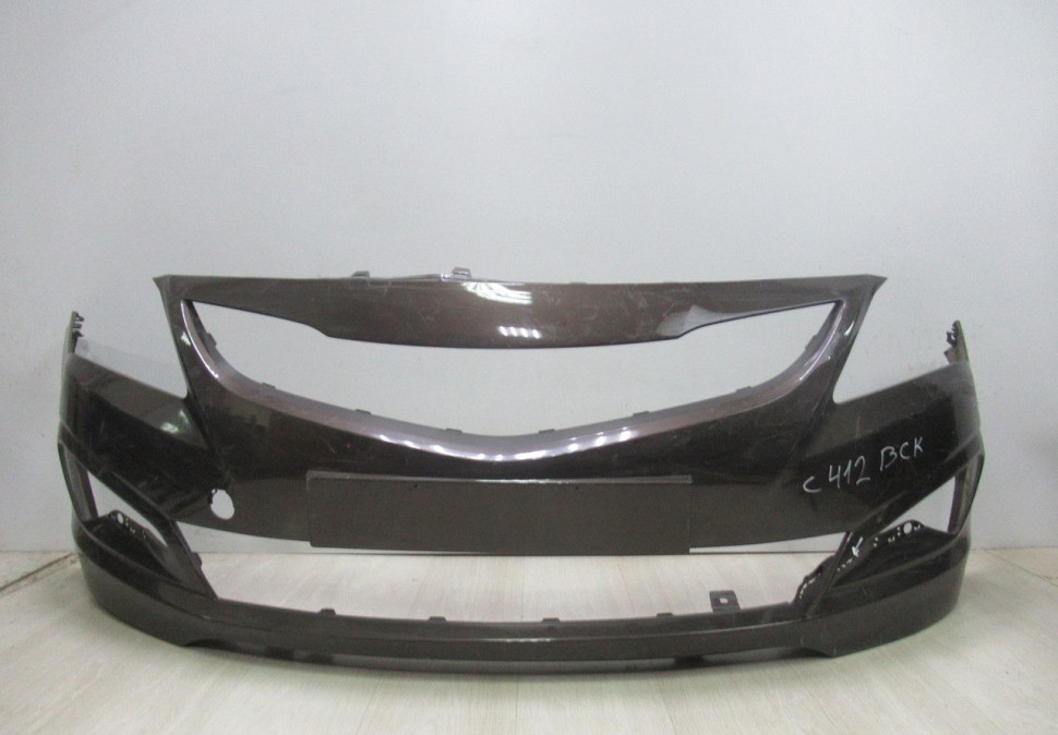 Бампер передний Hyundai Solaris 1 рест (14-17) oem 865114L500 (слом.часть.бок.креп.)(трещина)