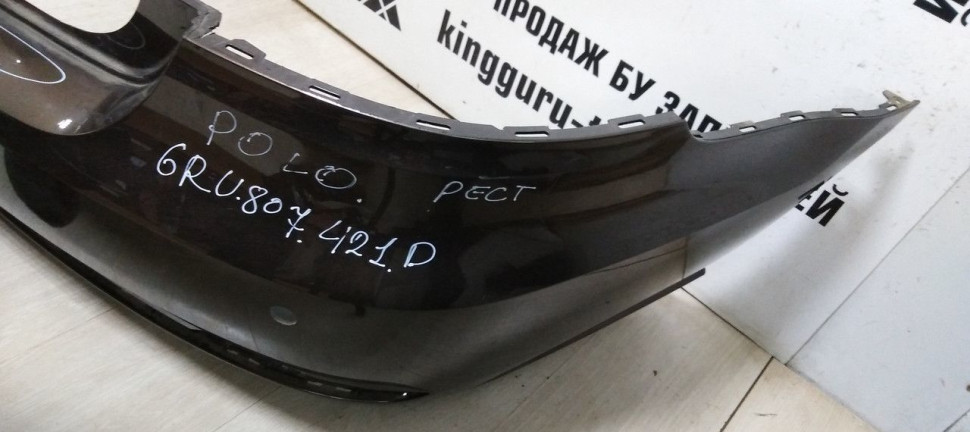 Бампер задний Volkswagen Polo 5 рестайлинг oem 6RU807421D