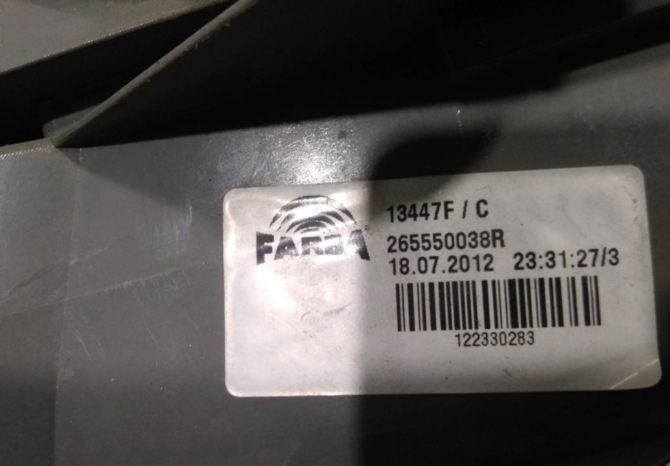 Фонарь левый внешний бу Renault Megane 3 OEM 265550038R Фонарь левый внешний бу Renault Megane 3 OEM 265550038R