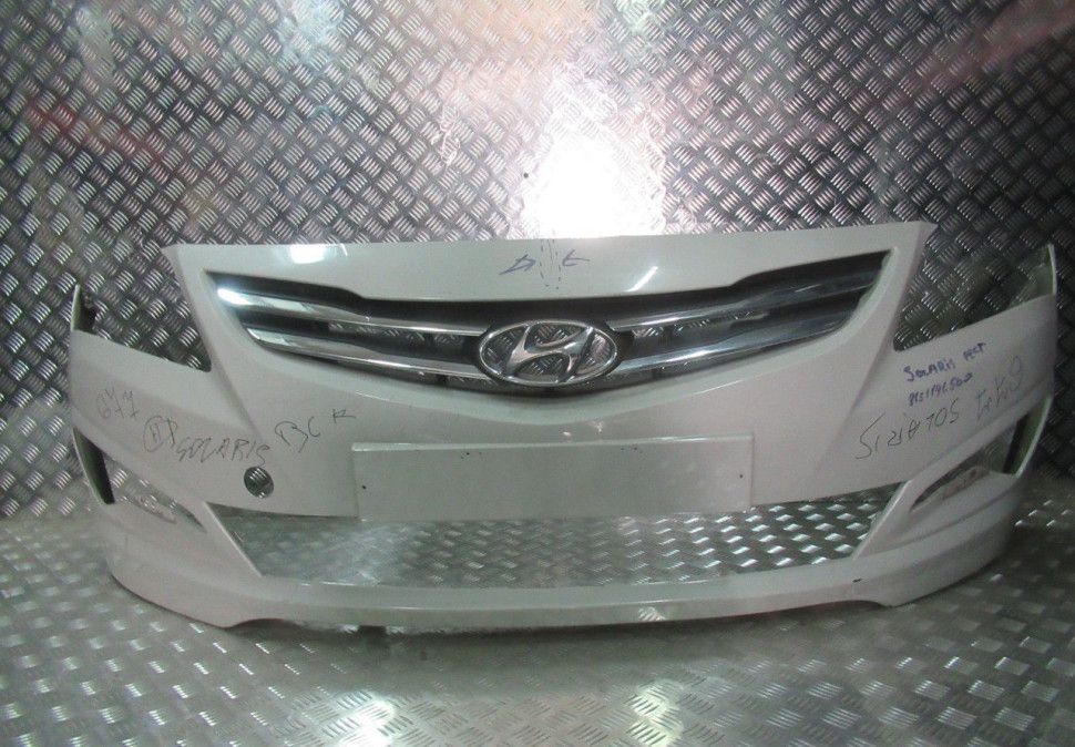 Бампер передний Hyundai Solaris 1 рест (14-17) oem 865114L500 (трещина) (скл-3)