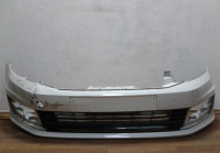 Бампер передний Volkswagen Polo (15>) (+решетка) (трещины, слом.1 верх. крепл.) oem 6ru807421