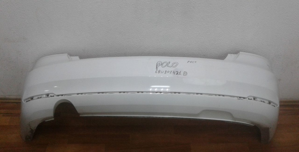 Бампер задний Volkswagen Polo sedan рест oem 6RU807421D (трещина) (скл-3)