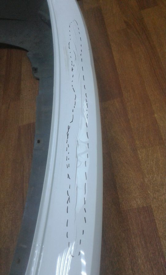 Бампер задний Volkswagen Polo sedan рест oem 6RU807421D (трещина) (скл-3)