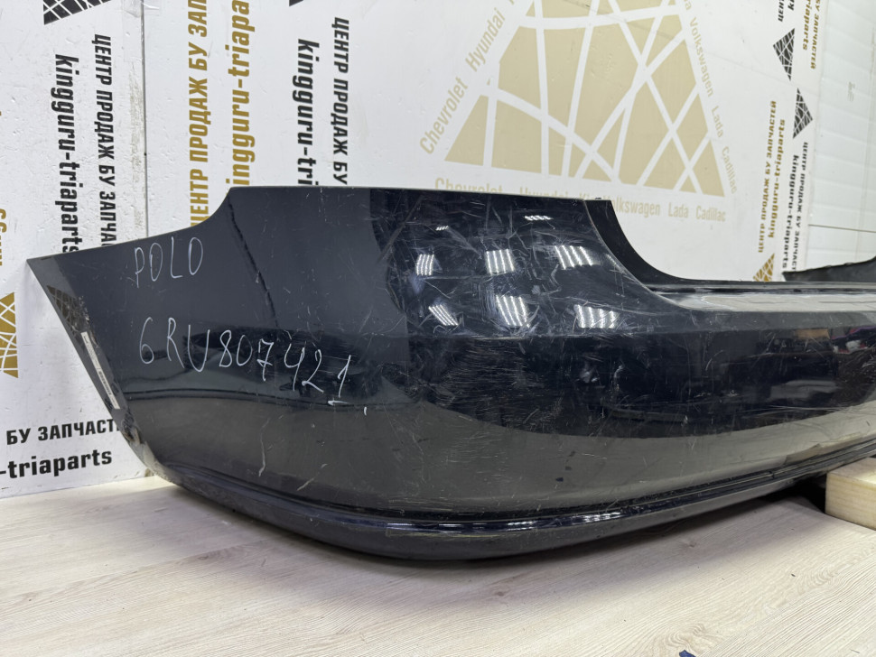Бампер задний Volkswagen Polo 5 седан дорестайлинг OEM 6RU807421 Бампер задний Volkswagen Polo 5 седан дорестайлинг OEM 6RU807421