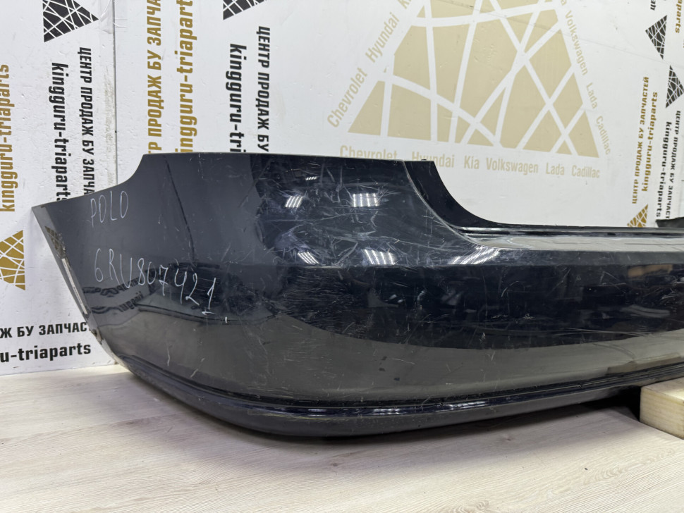 Бампер задний Volkswagen Polo 5 седан дорестайлинг OEM 6RU807421 Бампер задний Volkswagen Polo 5 седан дорестайлинг OEM 6RU807421
