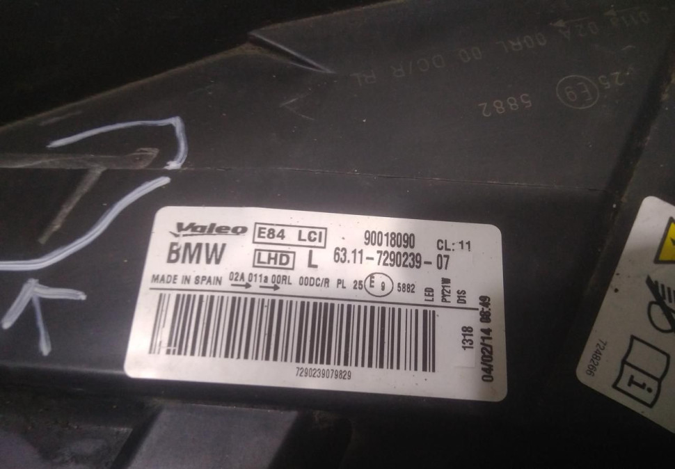 Фара ксенон левая бу BMW X1 E84 рестайлинг OEM 63117290239 Фара ксенон левая бу BMW X1 E84 рестайлинг OEM 63117290239