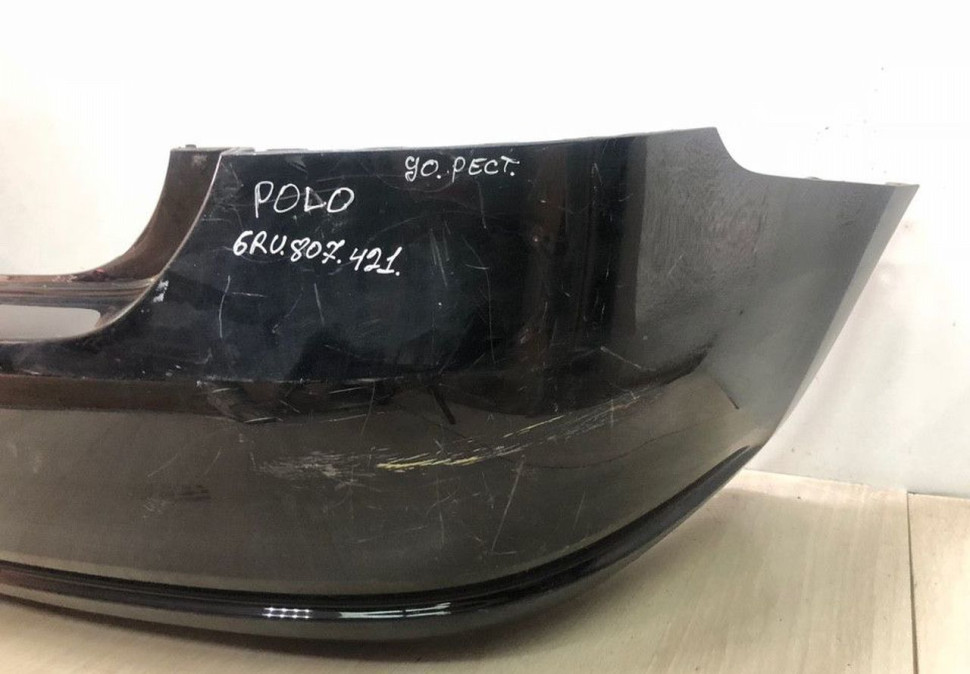 Бампер задний Volkswagen Polo sedan до рест oem 6RU807421 (трещина)