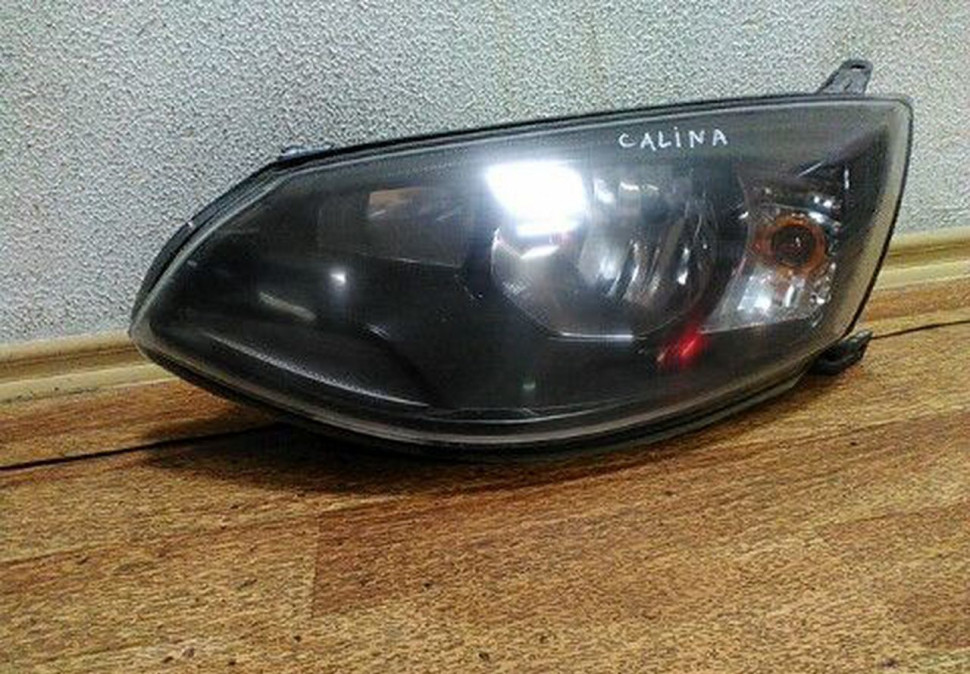 Фара левая Lada Kalina галоген после ремонта oem 21920371101100 (скл-3)