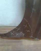 Крыло переднее левое Lada X-Ray oem 631014885R (вмятина) (скл-3)